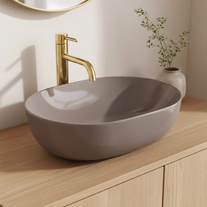 REA-U6380 - Lavabo da appoggio LISA 35x49 cm ceramica/marrone lucido