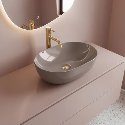 REA-U6380 - Lavabo da appoggio LISA 35x49 cm ceramica/marrone lucido