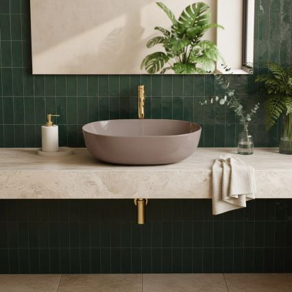 REA-U6380 - Lavabo da appoggio LISA 35x49 cm ceramica/marrone lucido