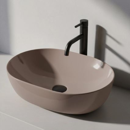 REA-U6380 - Lavabo da appoggio LISA 35x49 cm ceramica/marrone lucido