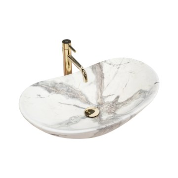 REA-U6502 - Lavabo da appoggio ROYAL 36x60,5 cm ceramica/decoro effetto marmo
