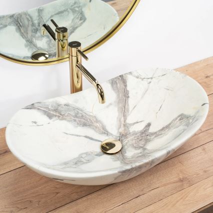 REA-U6502 - Lavabo da appoggio ROYAL 36x60,5 cm ceramica/decoro effetto marmo
