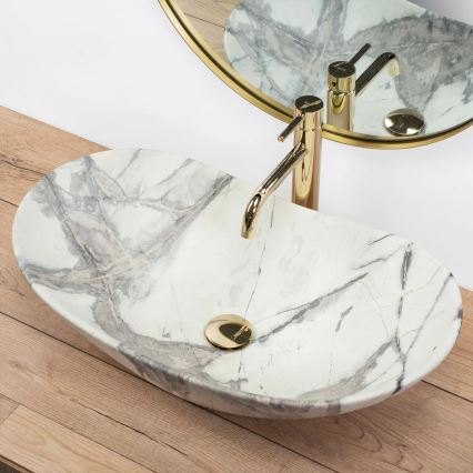REA-U6502 - Lavabo da appoggio ROYAL 36x60,5 cm ceramica/decoro effetto marmo