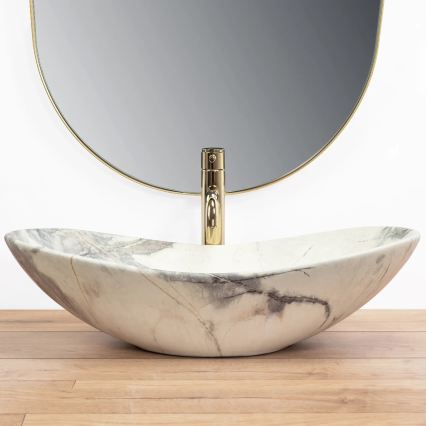 REA-U6502 - Lavabo da appoggio ROYAL 36x60,5 cm ceramica/decoro effetto marmo