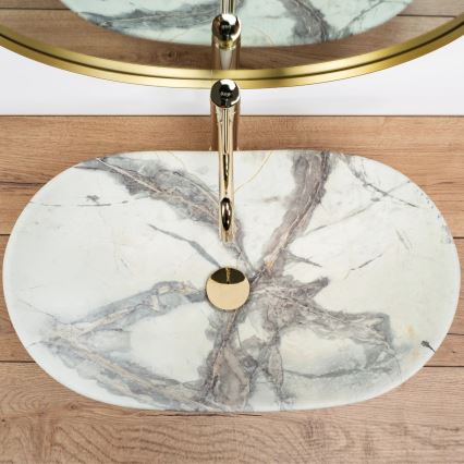 REA-U6502 - Lavabo da appoggio ROYAL 36x60,5 cm ceramica/decoro effetto marmo