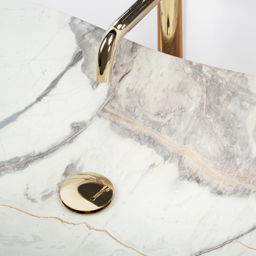 REA-U6502 - Lavabo da appoggio ROYAL 36x60,5 cm ceramica/decoro effetto marmo