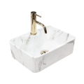 REA-U6504 - Lavabo da appoggio KELLY MINI 31x41 cm in ceramica con finitura effetto pietra