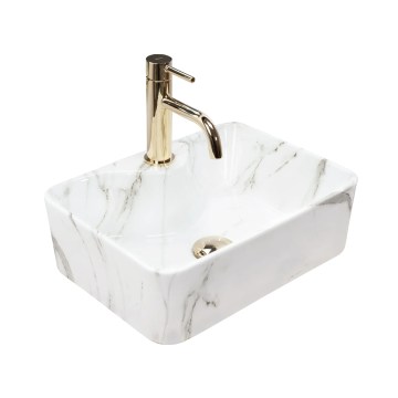 REA-U6504 - Lavabo da appoggio KELLY MINI 31x41 cm in ceramica con finitura effetto pietra