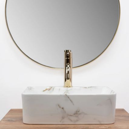 REA-U6504 - Lavabo da appoggio KELLY MINI 31x41 cm in ceramica con finitura effetto pietra