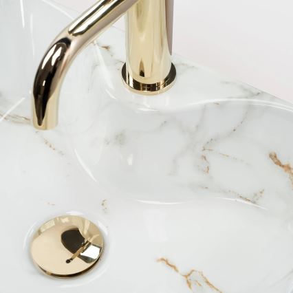 REA-U6504 - Lavabo da appoggio KELLY MINI 31x41 cm in ceramica con finitura effetto pietra