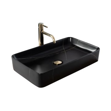 REA-U6510 - Lavabo da appoggio DENIS 35x61,5 cm ceramica/nero opaco