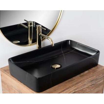 REA-U6510 - Lavabo da appoggio DENIS 35x61,5 cm ceramica/nero opaco