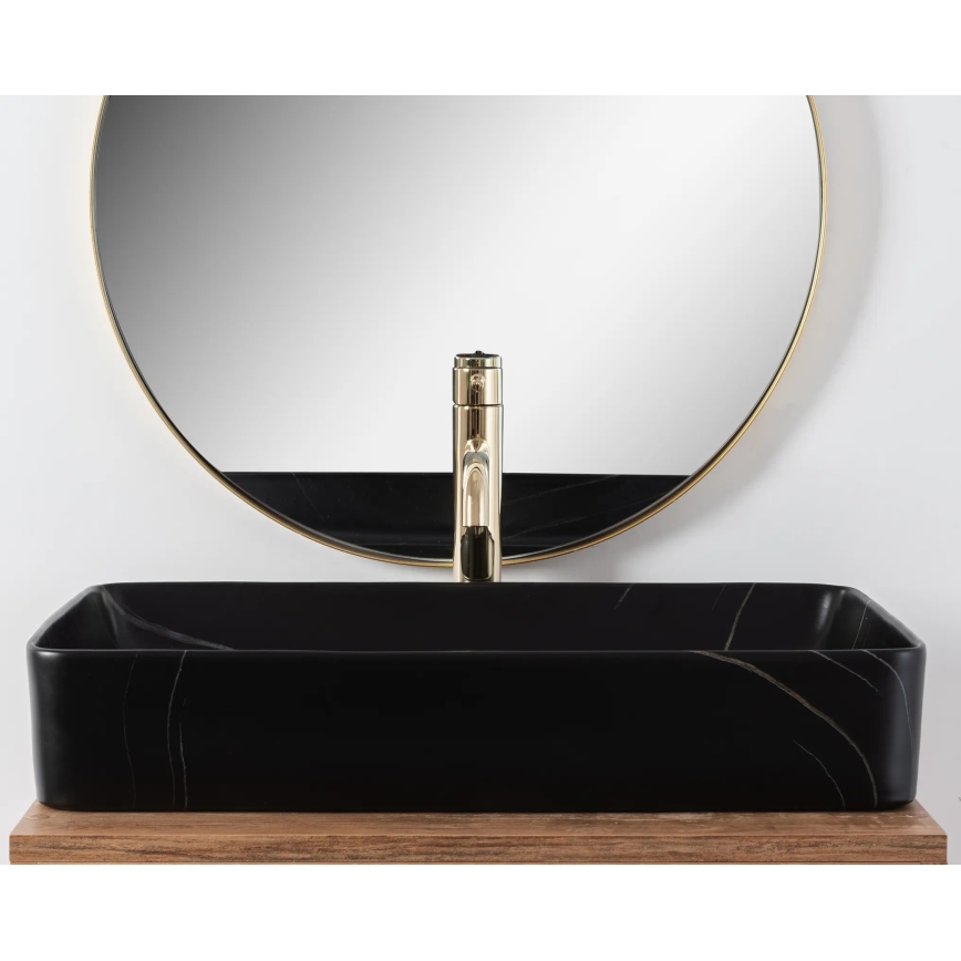 REA-U6510 - Lavabo da appoggio DENIS 35x61,5 cm ceramica/nero opaco