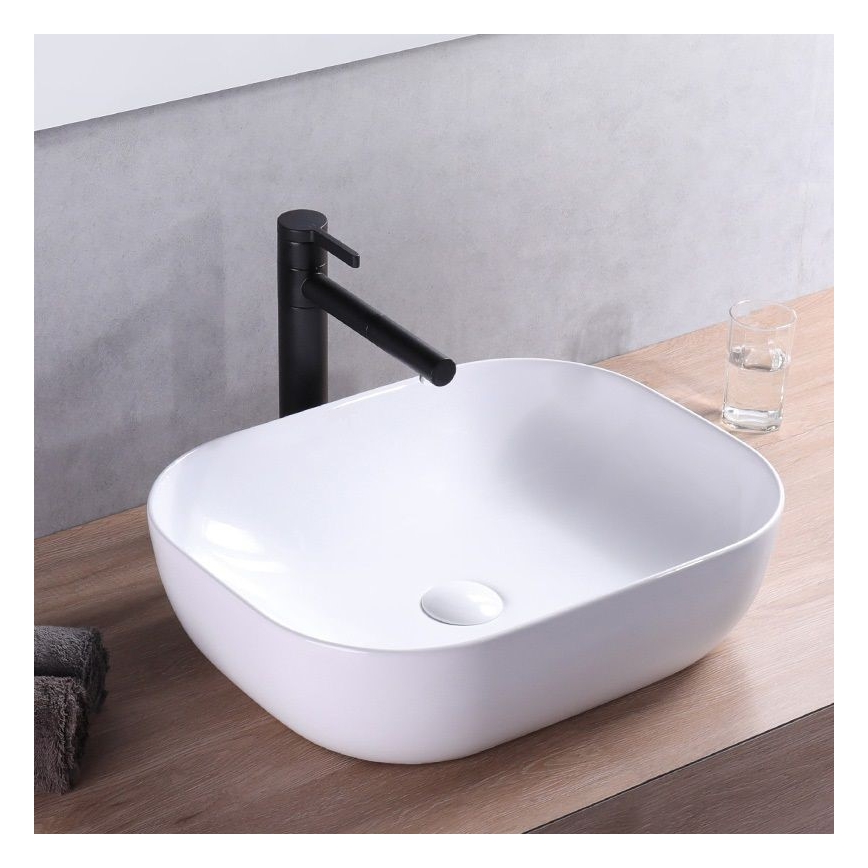 REA-U6521 - Lavabo da appoggio BELINDA SLIM 33x46,5 cm ceramica/bianco lucido
