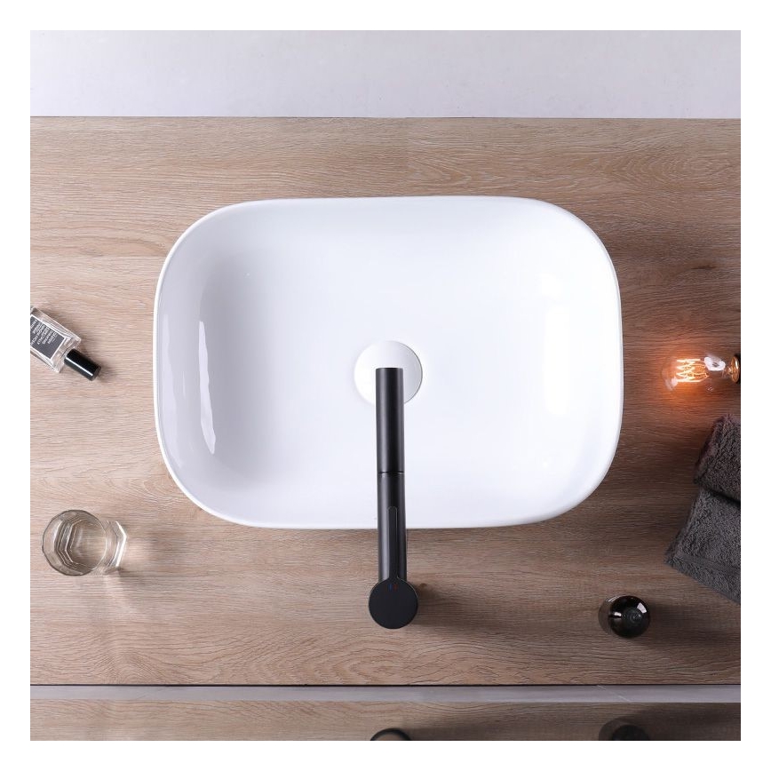 REA-U6521 - Lavabo da appoggio BELINDA SLIM 33x46,5 cm ceramica/bianco lucido