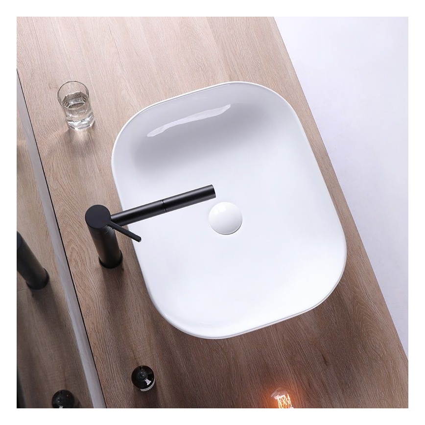 REA-U6521 - Lavabo da appoggio BELINDA SLIM 33x46,5 cm ceramica/bianco lucido