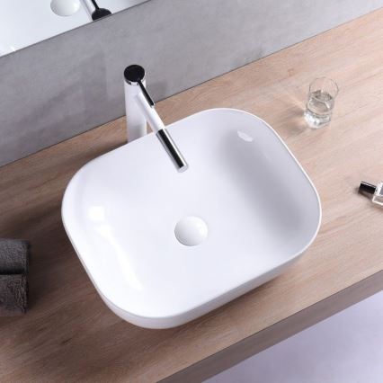 REA-U6521 - Lavabo da appoggio BELINDA SLIM 33x46,5 cm ceramica/bianco lucido