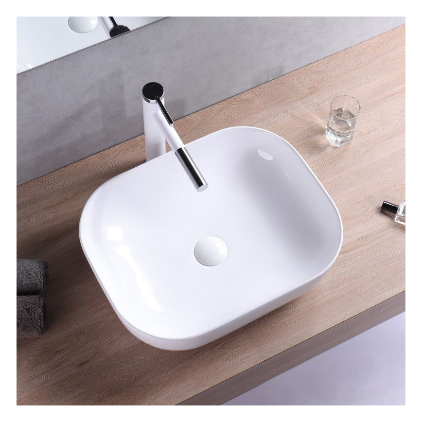 REA-U6521 - Lavabo da appoggio BELINDA SLIM 33x46,5 cm ceramica/bianco lucido