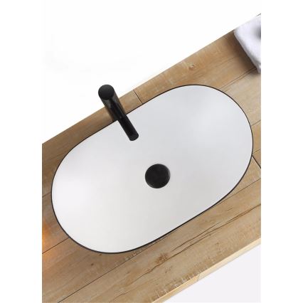 REA-U6600 - Lavabo da appoggio ROYAL 36x62,5 cm ceramica/bianco/nero
