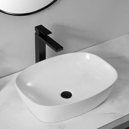 REA-U6616 - Lavabo d'appoggio FREJA 39,5x51 cm ceramica/bianco