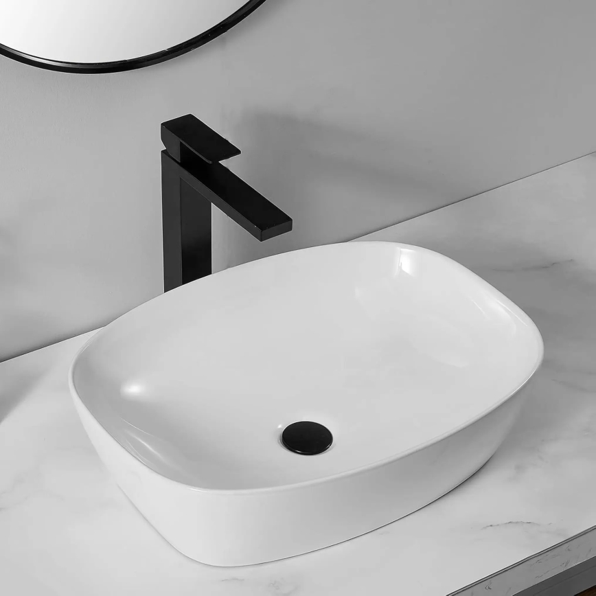 REA-U6616 - Lavabo d'appoggio FREJA 39,5x51 cm ceramica/bianco