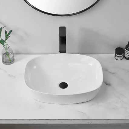 REA-U6616 - Lavabo d'appoggio FREJA 39,5x51 cm ceramica/bianco