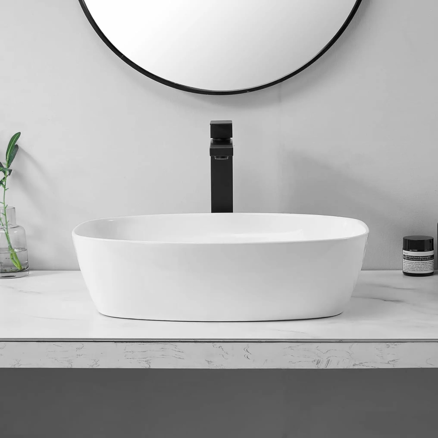 REA-U6616 - Lavabo d'appoggio FREJA 39,5x51 cm ceramica/bianco