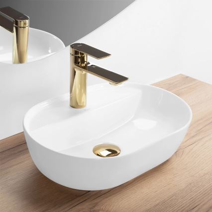 REA-U6617 - Lavabo da appoggio AURA 30x42 cm ceramica/bianco lucido