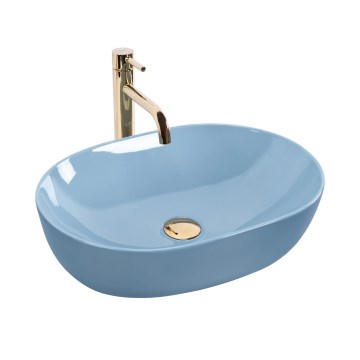 REA-U6620 - Lavabo da appoggio LISA 35x49 cm ceramica/blu lucido