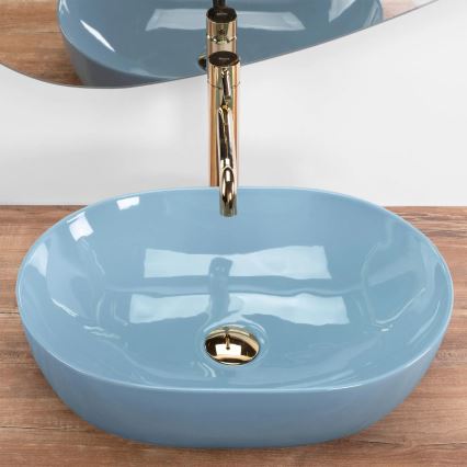 REA-U6620 - Lavabo da appoggio LISA 35x49 cm ceramica/blu lucido