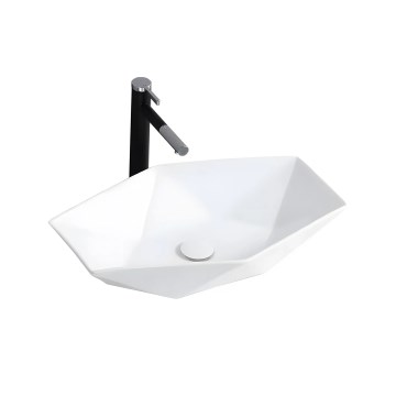 REA-U6643 - Lavabo da appoggio VEGAS 37x57 cm ceramica/bianco lucido