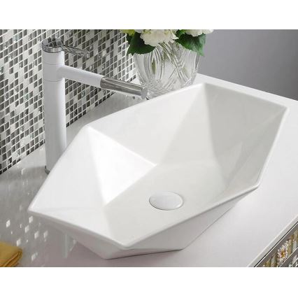 REA-U6643 - Lavabo da appoggio VEGAS 37x57 cm ceramica/bianco lucido