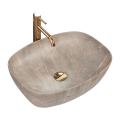 REA-U6647 - Lavabo da appoggio FREJA 39,5x51 cm ceramica/grigio/effetto marmo