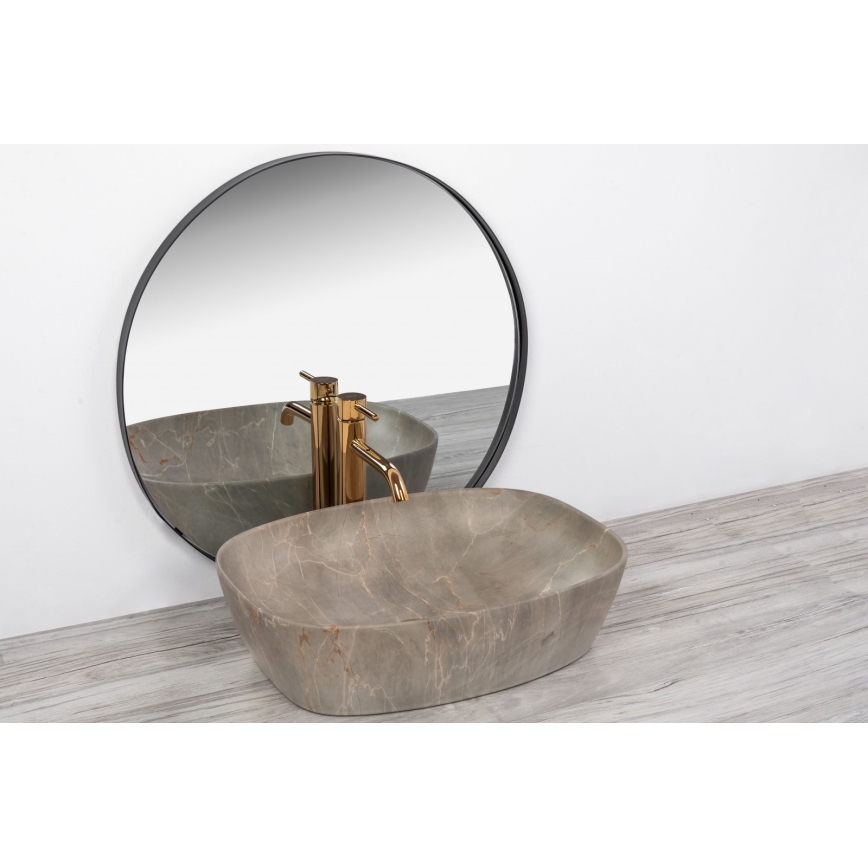 REA-U6647 - Lavabo da appoggio FREJA 39,5x51 cm ceramica/grigio/effetto marmo