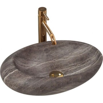 REA-U6649 - Lavabo da appoggio ROXY 31x49 cm in ceramica effetto pietra