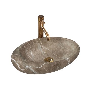 REA-U6650 - Lavabo da appoggio ROXY 31x49 cm ceramica/grigio/effetto marmo