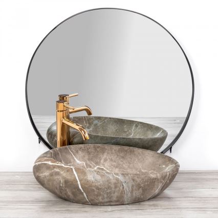 REA-U6650 - Lavabo da appoggio ROXY 31x49 cm ceramica/grigio/effetto marmo
