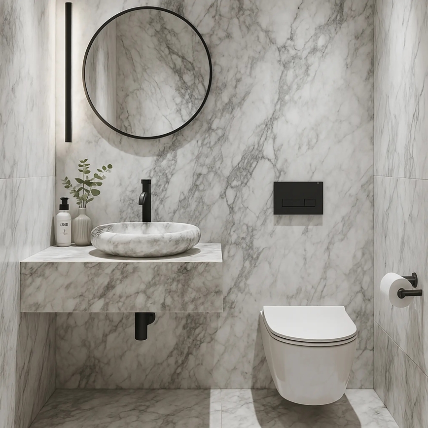 REA-U6651 - Lavabo da appoggio ROXY 31x49 cm ceramica/grigio/effetto pietra