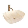 REA-U6689 - Lavabo da appoggio FREJA 39,5x51 cm ceramica/beige/effetto pietra