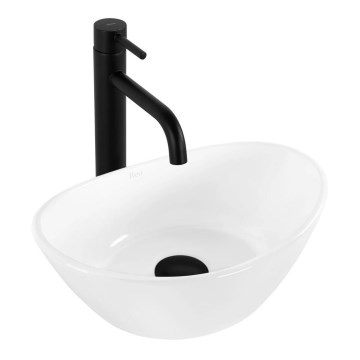 REA-U6803 - Lavabo da appoggio KATE 24,5x36,5 cm ceramica/bianco lucido