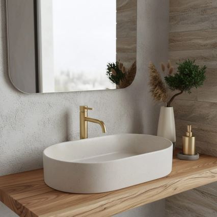 REA-U7341 - Lavabo da appoggio NADIA 38,5x61 cm ceramica/crema