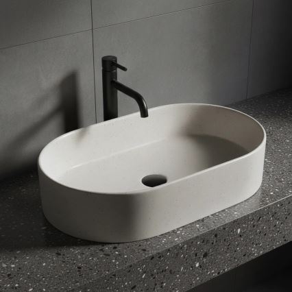 REA-U7341 - Lavabo da appoggio NADIA 38,5x61 cm ceramica/crema