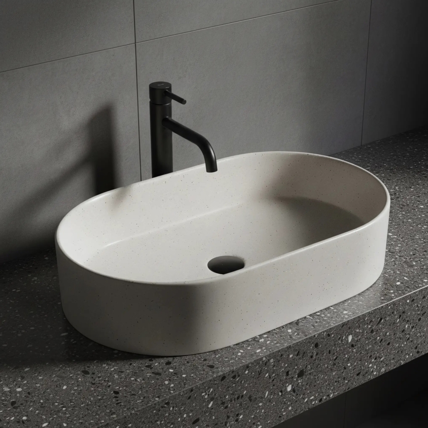 REA-U7341 - Lavabo da appoggio NADIA 38,5x61 cm ceramica/crema