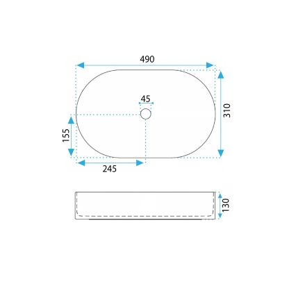 REA-U7342 - Lavabo da appoggio VANDA 31x49 cm ceramica/beige/effetto pietra