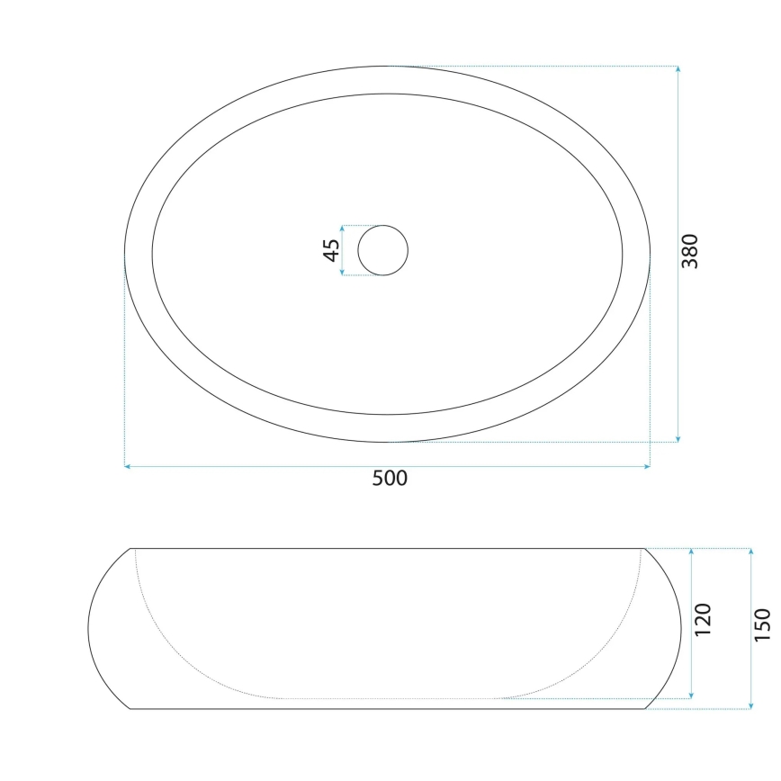 REA-U7347 - Lavabo da appoggio MIKA 38x50 cm beige/effetto pietra