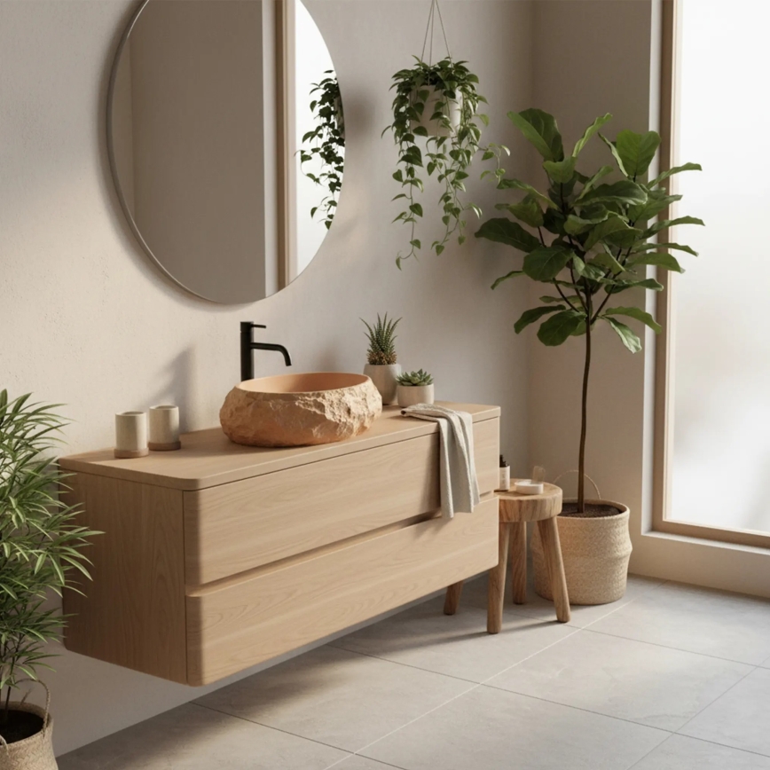 REA-U7348 - Lavabo da appoggio MIKA 38x50 cm arancione/beige/effetto pietra