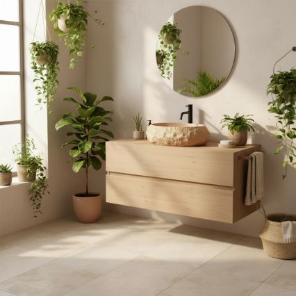 REA-U7348 - Lavabo da appoggio MIKA 38x50 cm arancione/beige/effetto pietra
