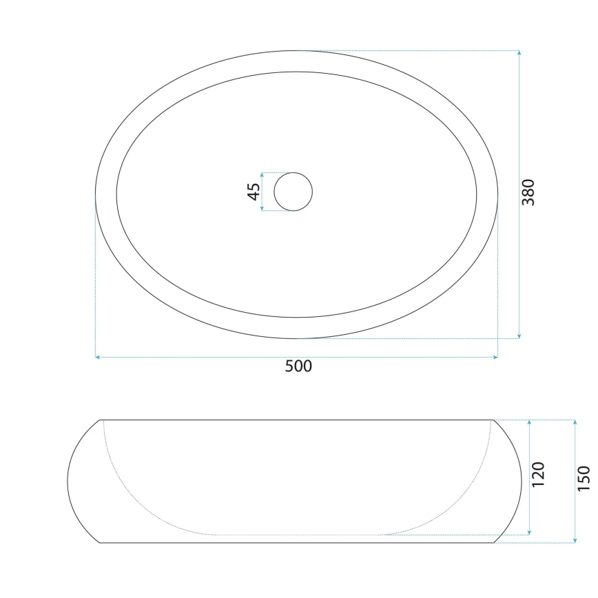 REA-U7348 - Lavabo da appoggio MIKA 38x50 cm arancione/beige/effetto pietra