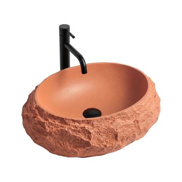 REA-U7349 - Lavabo da appoggio MIKA 38x50 cm arancione/effetto pietra