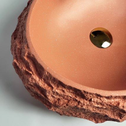 REA-U7349 - Lavabo da appoggio MIKA 38x50 cm arancione/effetto pietra